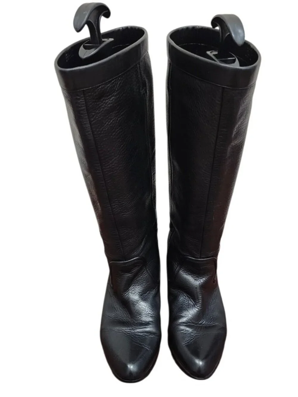 Frye Cindy Slouch Tall Riding Boots Black Pebbled Leather Knee High Women’s 8.5